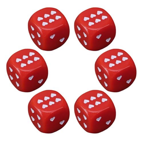 ycezw Kleine Würfel | Acryl-Spielwürfel Mit Herzförmigen Punkten,6 Stücke Spielzeug mit abgerundeten Ecken für Sammler Tischreise Nacht Zuhause ycezw Kleine Würfel | Acryl-Spielwürfel Mit Herzförmigen Punkten,6 Stücke Spielzeug mit abgerundeten Ecken für Sammler Tischreise Nacht Zuhause von ycezw