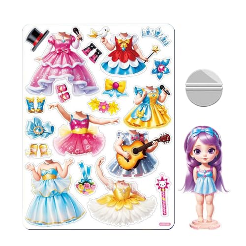 ycezw Magnetische Puppen, Prinzessin, magnetisch, Prinzessinnenkleid, magnetische Puppen, Papierpuppen, Puzzle, magnetische Bekleidungspuzzle, kreative Modekostüme ycezw Magnetische Puppen, Prinzessin, magnetisch, Prinzessinnenkleid, magnetische Puppen, Papierpuppen, Puzzle, magnetische Bekleidungspuzzle, kreative Modekostüme von ycezw