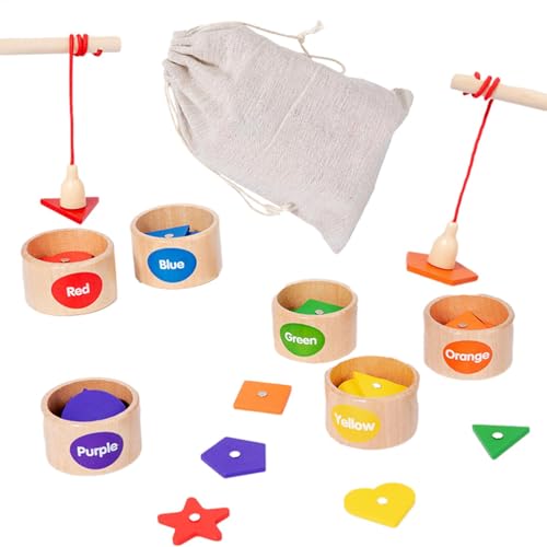 ycezw Magnetisches Angelset aus Holz, magnetisches Angelset, Angelspiel, Puzzle, bunt, magnetisch, zur Klassifizierung von Formen für ycezw Magnetisches Angelset aus Holz, magnetisches Angelset, Angelspiel, Puzzle, bunt, magnetisch, zur Klassifizierung von Formen für von ycezw