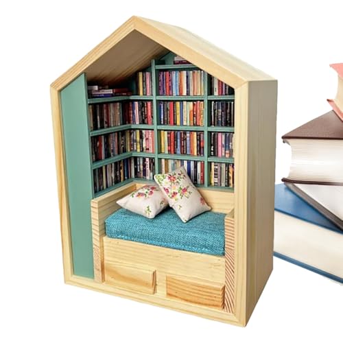 ycezw Miniatur-Puppenhaus-Set, Bücher-Kits – Bücherpuzzle – Bücherpuzzle – Bibliothek für kleines Haus, kleine Welt aus Holz, Dekoration aus Holz, handgefertigt ycezw Miniatur-Puppenhaus-Set, Bücher-Kits – Bücherpuzzle – Bücherpuzzle – Bibliothek für kleines Haus, kleine Welt aus Holz, Dekoration aus Holz, handgefertigt von ycezw