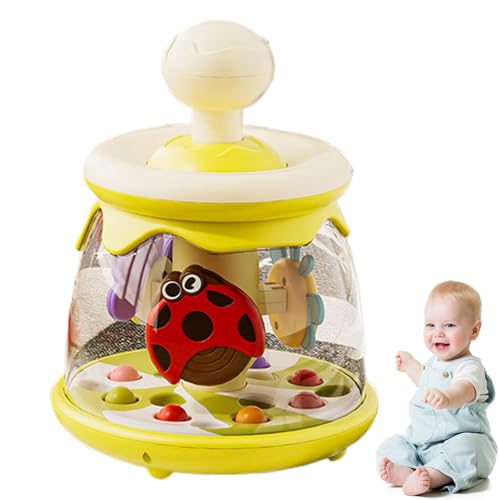 ycezw Sensorisches, Saugnapfspielzeug für Baby - Rotierende Safe Press Spin Baby Toy,Kinder der frühen Bildung Tumble Aktivität, Spinnings Carousel für Kinder einbeziehen von ycezw