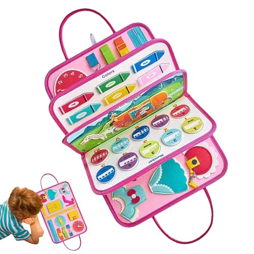 ycezw Sensorisches Lernbuch, Lernspielzeug aus Filz, beschäftigtes sensorisches Lernbuch, tragbar, für Kinderaktivitäten, lustiges Spielzeug ycezw Sensorisches Lernbuch, Lernspielzeug aus Filz, beschäftigtes sensorisches Lernbuch, tragbar, für Kinderaktivitäten, lustiges Spielzeug von ycezw