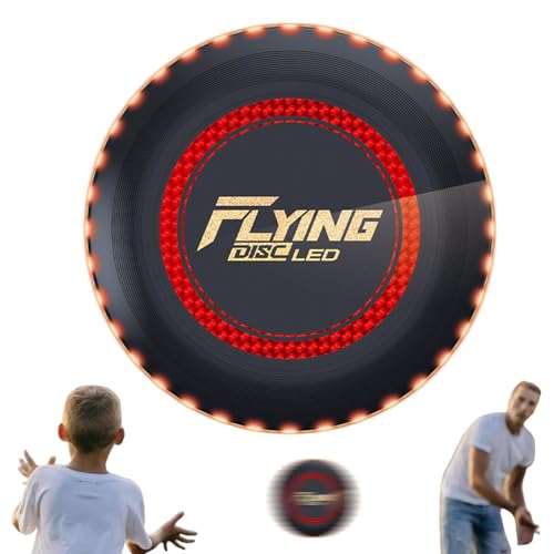 ycezw Soft Edge Flying Disc, Disc-Startspielzeug - Beleuchtete Flugscheibe für Kinder | Ultraweiche, farbenfrohe LED-Fliegen-Spinner-Spielzeuge für den nächtlichen Hinterhof von ycezw