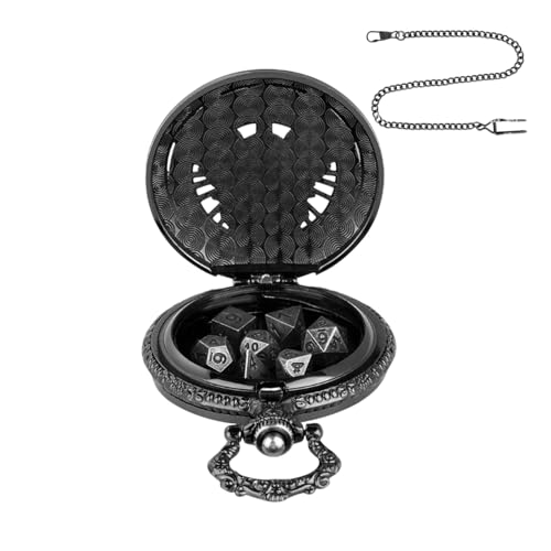 ycezw Würfelspiel, kleines Rollenspiel-Würfel – 7 Würfel mit Taschenuhrgehäuse, Tischspiel-Spielzeug für Erwachsene, Brettspielzubehör ycezw Würfelspiel, kleines Rollenspiel-Würfel – 7 Würfel mit Taschenuhrgehäuse, Tischspiel-Spielzeug für Erwachsene, Brettspielzubehör von ycezw