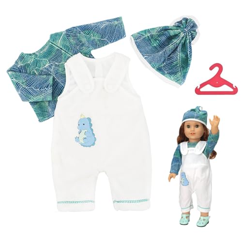 Puppenkleidung, Kleidung Outfits für Baby Puppen, Puppenzubehör mit T-Shirt Hüte Hosen Kleiderbügel für Puppen Mädchen Jungen(35-43cm) von yeemeen
