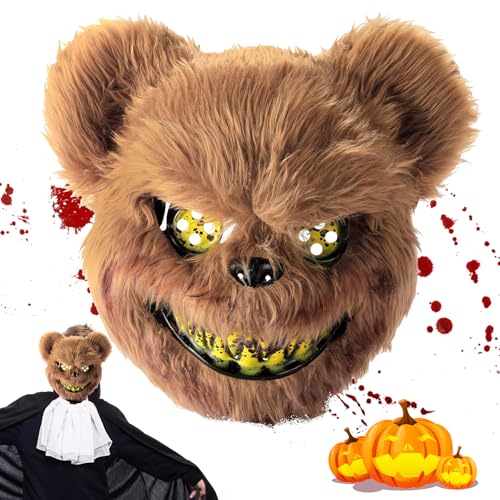 yeemeen Halloween Maske Horror Bärenmaske, 1Pcs Grusel Maske für Erwachsene Kinder, Lustige Maske Halloween, Halloween Masken für Halloween Karnevalsparty Cosplay Maskerade von yeemeen