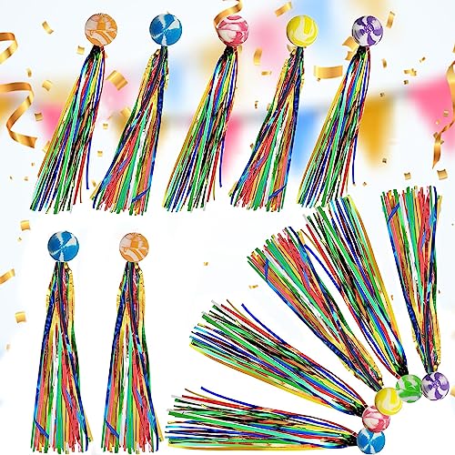 yeemeen Hüpfbälle für Kinder, 20Pcs Springball mit Farbige Bänder, Hüpfbälle Springball Gummiball Spielzeug Mitgebsel Kindergeburtstag für Geschenktütenfüllung von yeemeen