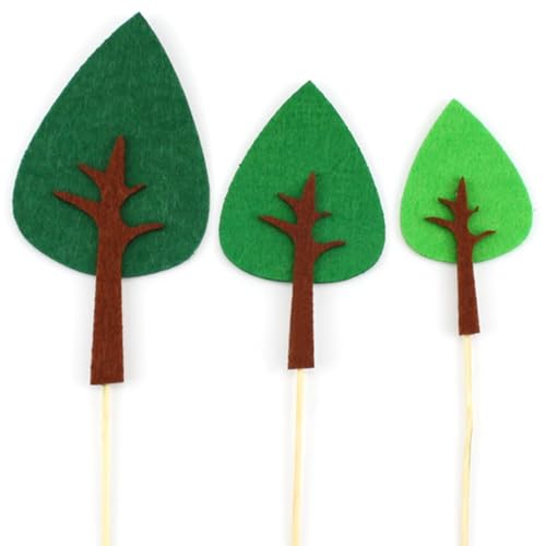 Filz, DIY Geburtstag Kaktus Cupcake Dekor Sticks Niedlicher Baum Pick Pflanze Kuchen Topper Set für Zuhause von yeeplant