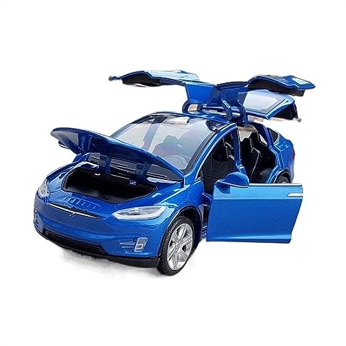 Für T&esla Für Modell X Modell 3 Legierung New Energy Automodell Druckguss Metall1 :32(X blue) von yjzYHL