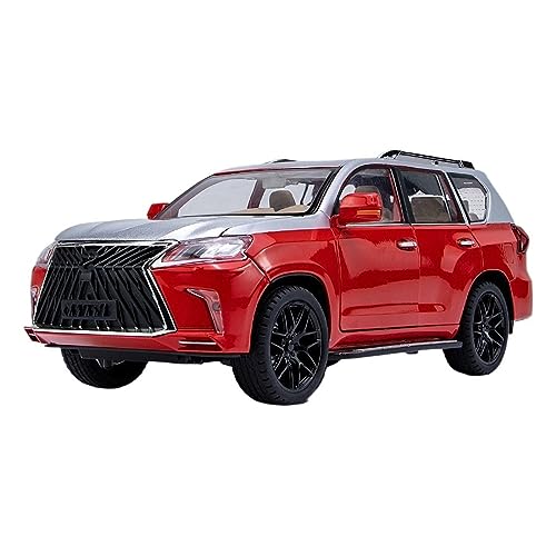 yjzYHL Für L&EXUS Für LX570 Fahrzeug Metalldruckguss Automodell 1:18(Red Silver) von yjzYHL