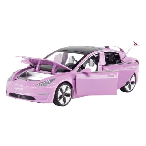 yjzYHL Für T&esla Für Modell 3 Legierung Automodell Druckguss Metallfahrzeuge Automodell 1:32(Pink) von yjzYHL