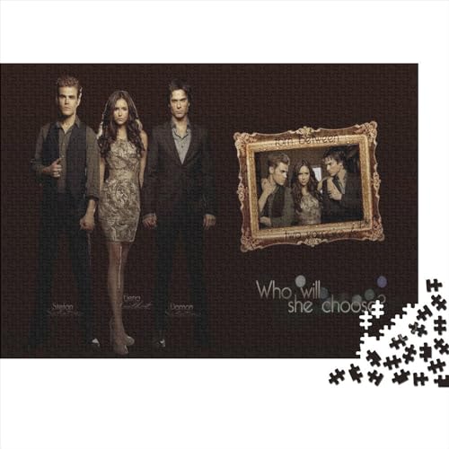 1000 Teile Puzzle The Vampire Diaries Puzzle für Kinder, quadratisches Puzzle für Kinder für Erwachsene und Kinder, Holzpuzzles, Familienpuzzlespiel, 75x50cm von yokiky