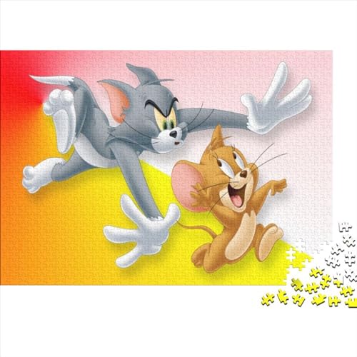 1000-teilige Puzzles für Erwachsene und Kinder, Tom und Jerry-Puzzles, für Erwachsene und Kinder, Holzpuzzles, Lernspiele für Erwachsene und Kinder, 75x50cm von yokiky