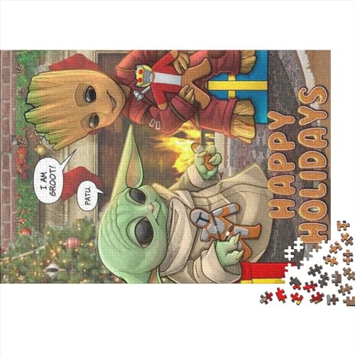 1000-teiliges Puzzle, Baby-Grogu-Puzzle für Erwachsene, Holzpuzzle, pädagogisches Spielzeug zum Stressabbau, 75x50cm von yokiky
