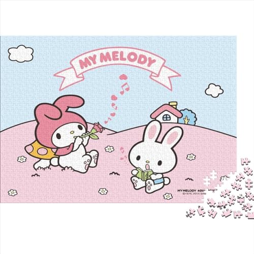 1000-teiliges Puzzle, My Melody, kreatives quadratisches Puzzle für Erwachsene und Kinder, Holzpuzzle, Spielzeug, Denkspiel, 75x50cm von yokiky