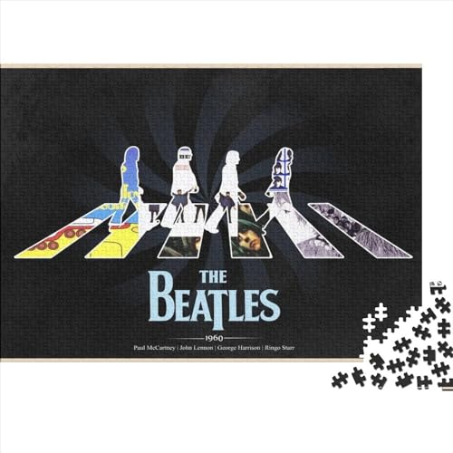 1000-teiliges Puzzle Die Beatles, quadratische Puzzles für Erwachsene und Kinder, Holzpuzzles, Familienaktivität, 75x50cm von yokiky