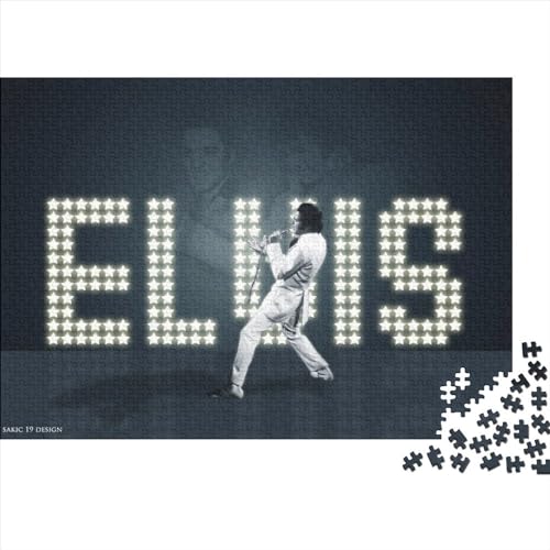 300-teiliges Puzzle für Erwachsene, Elvis Presley-Puzzle für Erwachsene, Holzpuzzle, Familienspiele, Weihnachts- und Geburtstagsgeschenke, 40x28cm von yokiky