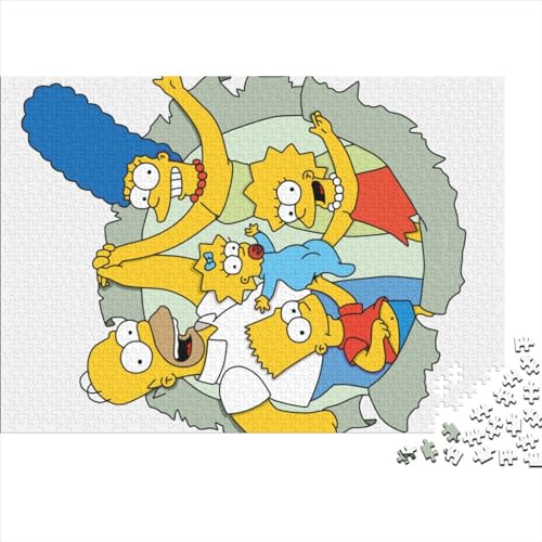 500-teiliges Puzzle für Erwachsene, Die Simpsons, Holzpuzzle für Erwachsene, Familienunterhaltungsspielzeug, 52x38cm von yokiky