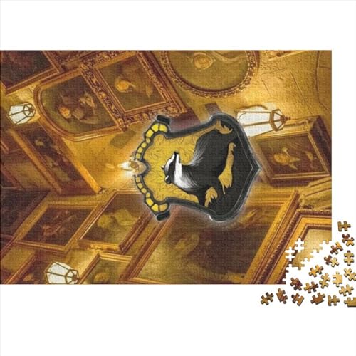 500-teiliges Puzzle für Erwachsene, Hufflepuff-Puzzle, Holzpuzzle für Erwachsene, Familienunterhaltungsspielzeug, 52x38cm von yokiky
