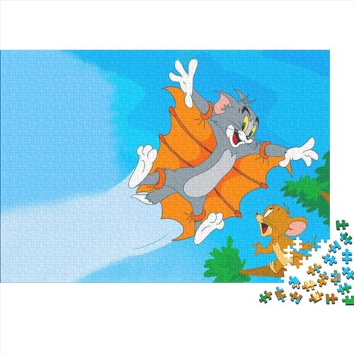 Puzzles, 1000-teilige Puzzles für Erwachsene und Kinder, Tom und Jerry-Puzzles für Erwachsene und Kinder, Holzpuzzles, Denksportaufgaben für Erwachsene, 75x50cm von yokiky