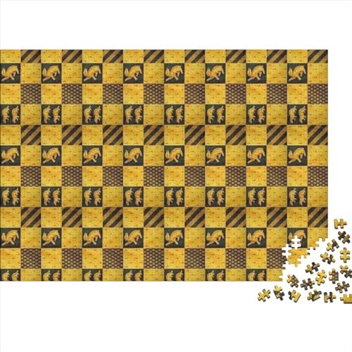 Puzzles 1000 Teile für Erwachsene Hufflepuff, quadratisches Puzzle für Erwachsene für Erwachsene und Kinder, Holzpuzzles, Erwachsene und Kinder, 75x50cm von yokiky