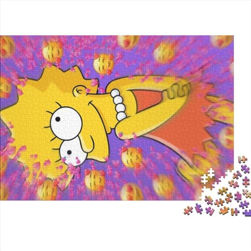 Puzzles für Erwachsene, 500 Die Simpsons, kreative quadratische Puzzles für Erwachsene und Kinder, Holzpuzzles, einzigartige Herausforderungsspiele, 52x38cm von yokiky