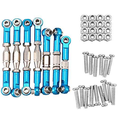 yomoe Für 144001 1/14 RC Auto Ersatzteile Metall Gestänge Servo Zugstange Lenkspurstangen-Set, Blau von yomoe