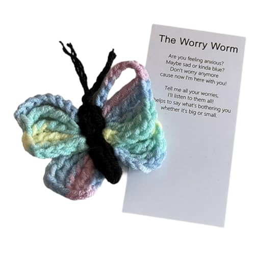 yomoe Handgefertigtes Sorgenwurm-Geschenk Zur Emotionalen Unterstützung, Häkel-Sorgenwurm, der Sie Inspiriert und Sich Um Sie Kümmert, Süßes Gestricktes Geschenk D von yomoe