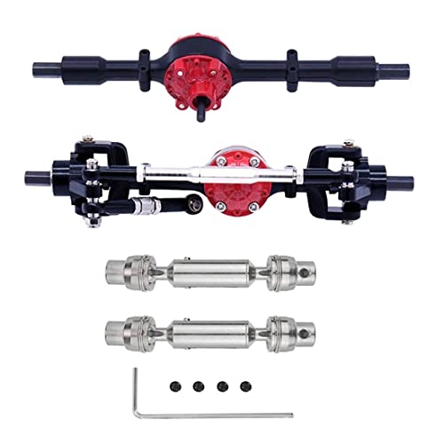 yomoe Metall Vorder- und Hinterachse mit Antriebswelle für C14 C24 C34 C44 B14 B24 1/16 RC Car Upgrades Teile Zubehör, Schwarz von yomoe