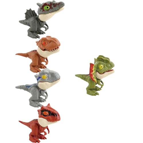 yomoe Mini-Dinosaurier-Spielzeug, Fingerbeiß-Action-Dinosaurier-Figuren, Spielzeug-Sets, Finger für, Kinder, Geburtstagsgeschenk, Kuchendeckel von yomoe