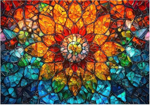 yoofun Puzzles für Erwachsene 1000 Teile, Puzzles 1000 Teile - Buntglasblumen yoofun Puzzles für Erwachsene 1000 Teile, Puzzles 1000 Teile - Buntglasblumen von yoofun