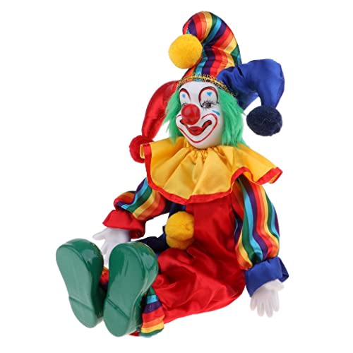 yotijar 15 Zoll Vintage Porzellan Clown Puppe Kann Sitzen Und Stehen von yotijay