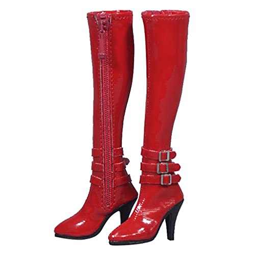 yotijay Lange Schuhe Stiefel High Heels Mode Frauen Accessoires für 1/6 Action Figure 12 " - Rot von yotijay