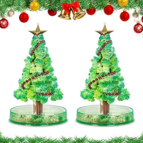 yotutun Magischer Wachsender Weihnachtsbaum, 2 Stück Papierbaum Blühendes Magic Growing Christmas Tree das Blühenden Papierbaum Pflanzt Kreatives Interessantes Lernspielzeug und Partyspielzeug von yotutun