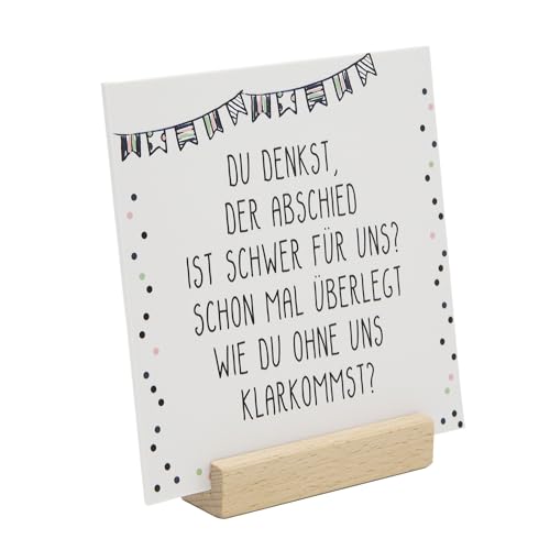 Geschenk-Idee für Kollege Kollegin I Schild Motiv Konfetti mit Holzsockel I Spruch I Abschiedsgeschenk-Idee Mitarbeiter | 15 x 15 cm I dv1330 von younikat