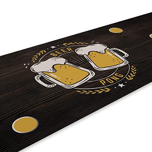 younikat Beer Pong Spielfeld-Matte I 180 x 60 cm I Bierkrug Design I Trinkspiel I Party-Spiele und Geburtstag I Wiederverwendbar und abwischbar I dv_1022 von younikat