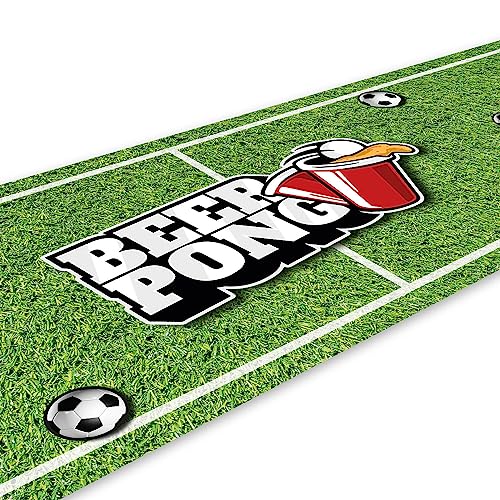 younikat Beer Pong Spielfeldmatte 180 x 60 cm I Spielfeldmatte mit Fußball Design I Trinkspiel I Party-Spiele und Geburtstag I Wiederverwendbar und abwischbar I dv_1240 von younikat