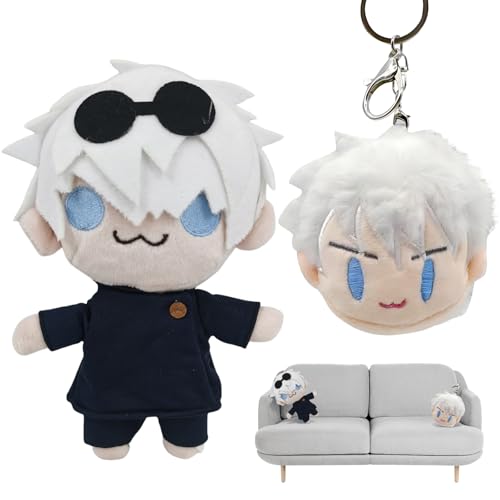 ysister Gojo Satoru PlüSchtier,Geto Suguru Jujutsu Kaisen Plush Suguru Geto Plush Anime PlüSch Jujutsu Kaisen PlüSchtier Kissen Haus Auto Dekoration FüR Jungen Und MäDchen (22 cm) von ysister