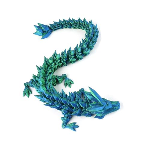 ysister Kristall Drachen Figur Dekor,3D Gedruckter Drache beweglich Drache,Voll Beweglicher Drache Kristalldrache,Für Autos, Büros, Erwachsene Kinder Geschenke Spielzeug (Laser Grün) von ysister