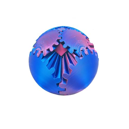 Gear Sphere - Steampunk Whirling Wonder Fidget | 3D Gedruckter Gear Ball Cube Fidget Toy | 3D Puzzle Gear Stressball | Ausrüstung Würfel Sensorisch Spielzeug für Erwachsene Kinder (A) von yuOL-Re