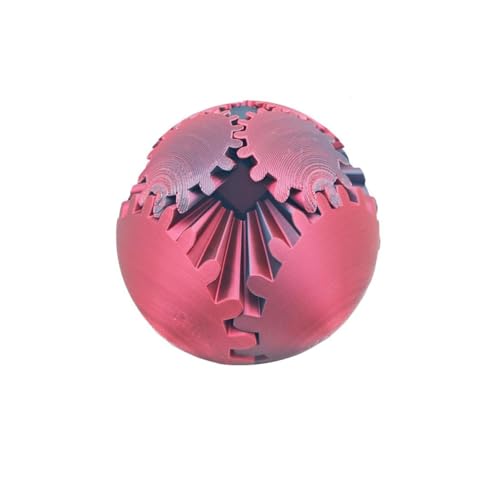 Gear Sphere - Steampunk Whirling Wonder Fidget | 3D Gedruckter Gear Ball Cube Fidget Toy | 3D Puzzle Gear Stressball | Ausrüstung Würfel Sensorisch Spielzeug für Erwachsene Kinder (C) von yuOL-Re