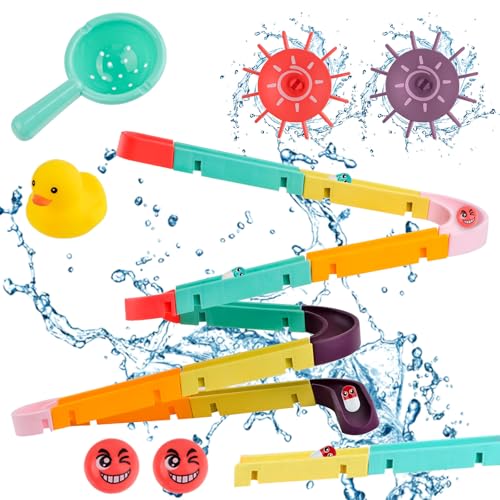 44 Pcs Badespielzeug Badewannenspielzeug Kinder Set, Spielzeug Badewanne Baby, mit Saugnäpfe, Kugelbahn, Wasserspielzeug für Kleinkinder und Babys ab 3 4 5 6 Jahren von yue