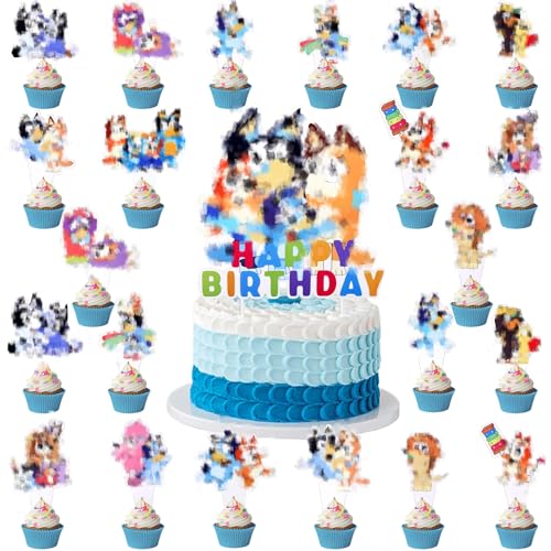 25 Stück Cupcake Toppers,Cartoon Dog Happy Birthday Cake Toppers,Kindergeburtstag Deko, Kuchen Deko Tortendeko Geburtstag Party Dekorationen für Junge Mädchen Kinder 25 Stück Cupcake Toppers,Cartoon Dog Happy Birthday Cake Toppers,Kindergeburtstag Deko, Kuchen Deko Tortendeko Geburtstag Party Dekorationen für Junge Mädchen Kinder von yumcute
