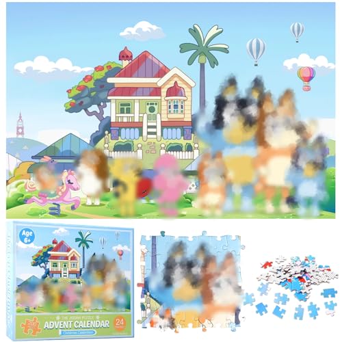 yumcute Adventskalender 2024 Jigsaw Puzzle für Kinder Cartoon Puzzles 24 Tage Aufgeteilt in 24 Taschen Weihnachtskalender Weihnachten Puzzles Geschenk für Jungen Mädchen 200 Teile von yumcute