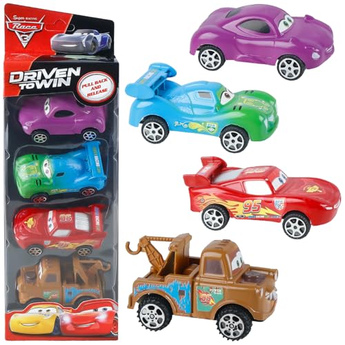 Car Spielzeugauto Set,4PCS Auto Spielzeug Set Cars Spielzeug Mini Auto Spielzeug Light-ning Car Spielzeug Kinderspielzeug Fahrzeuge für 3-12 Jahre Jungen Mädchen Kinder von yumcute