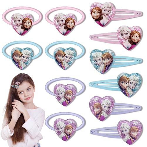 Haarspangen Mädchen, Eiskönigin Haarring Prinzessin Baby Haarspangen Kinder Frozen Haarschmuck Exquisite Süße Haarspangen Geburtstagsgeschenke Weihnachtsgeschenke Geschenke für Kleine Mädchen Kinder von yumcute