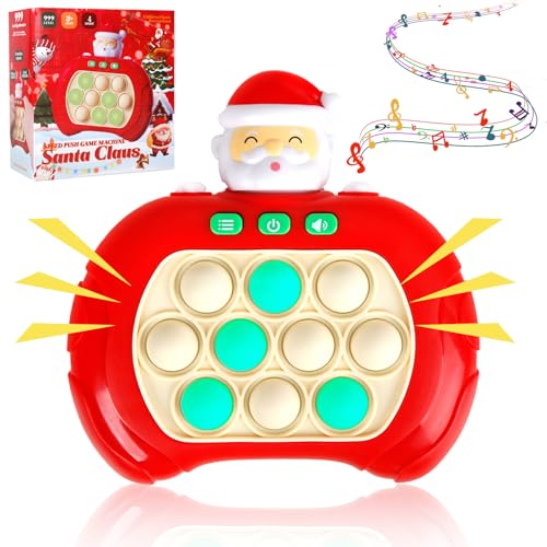 Weihnachten Quick Push Spiel, Quick Push Bubble Game for Kinder, Pop Fidget Spiel Fidget Toys, Mini Handheld Fast Speed Push Game, Stress Sensory Spielmaschine Geschenk für Jungen (Santa-Claus) von yumcute