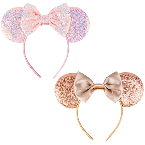 yumcute 2PCS Maus Ohren Bow Headband Sparkly Party Decoration, Kinder Mädchen Frauen Prinzessin Party Dekoration Cosplay Kostüme von yumcute