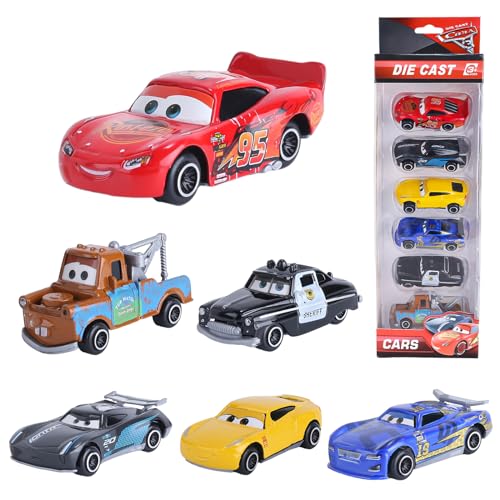 yumcute Car Spielzeugauto Set, 6PCS Mc-Queen Auto Spielzeug Set, Mini Auto Spielzeug Lightning car Spielzeug,Kinderspielzeug Fahrzeuge für 3-12 Jahre Jungen Mädchen Kinder von yumcute