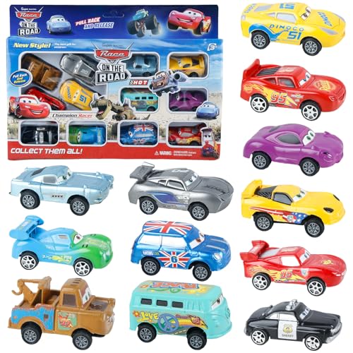 yumcute Car Spielzeugauto Set,12 Stück Auto Set MCC- Queen Mini Spielzeugautos Kinder Metall Mini Die Cast Wheels Modellauto Kleine Fahrzeuge Car Toys ab 3 Jahren geeignet von yumcute